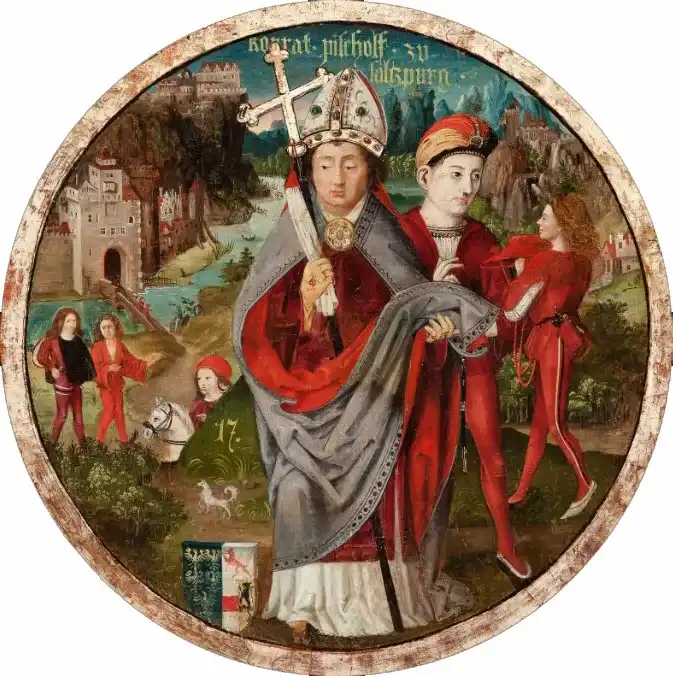 Erzbischof Konrad von Salzburg (1164-1168) war ein Sohn des Markgrafen Leopold III. Er ist im Babenberger Stammbaum abgebildet, der sich in der Galerie des Stiftes Klosterneuburg befindet.