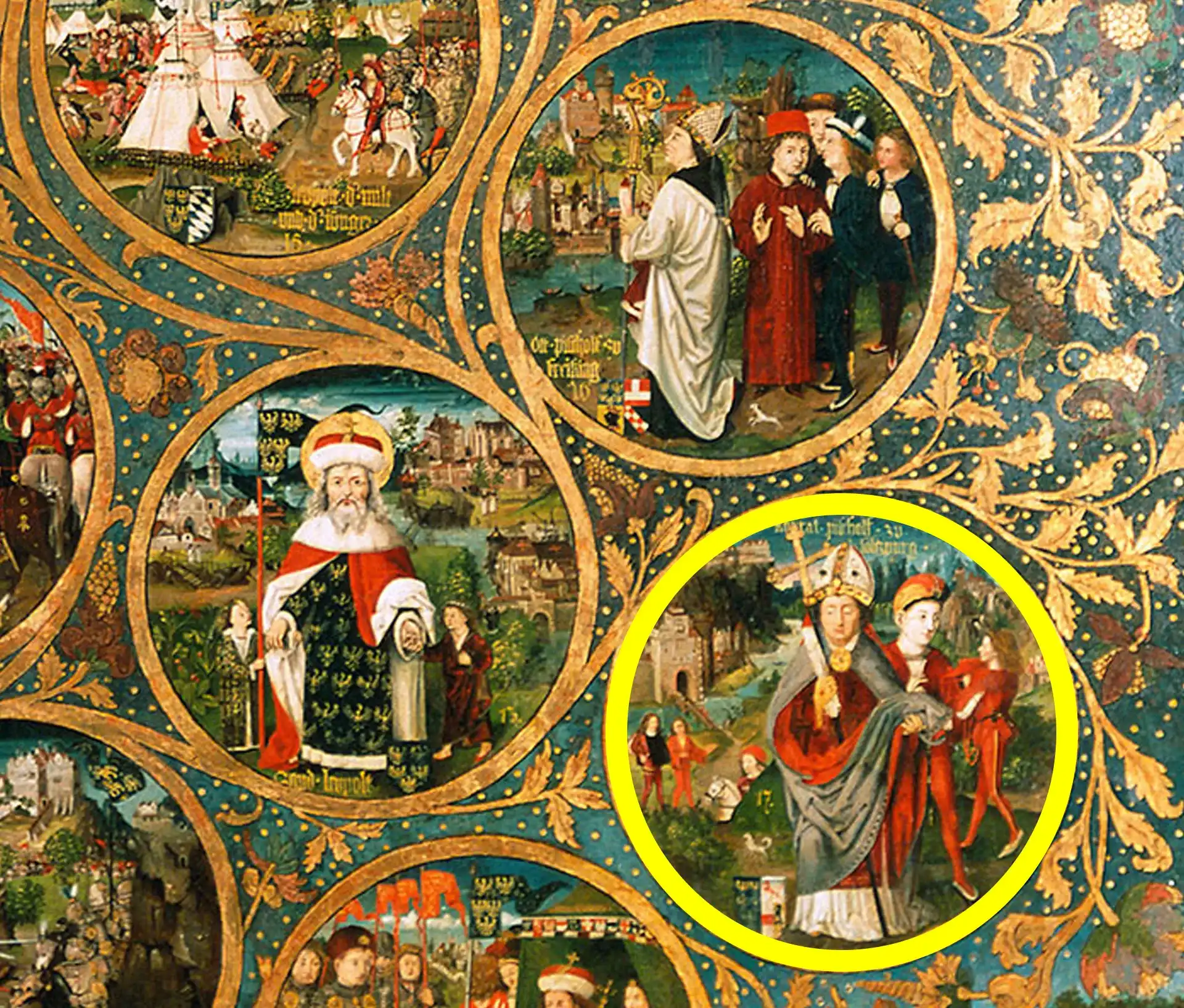 Erzbischof Konrad ist in einer Darstellung aus dem Babenberger Stammbaum zu sehen. Diese wurde zwischen 1489 und 1492 geschaffen und befindet sich in der Galerie des Stiftes Klosterneuburg.