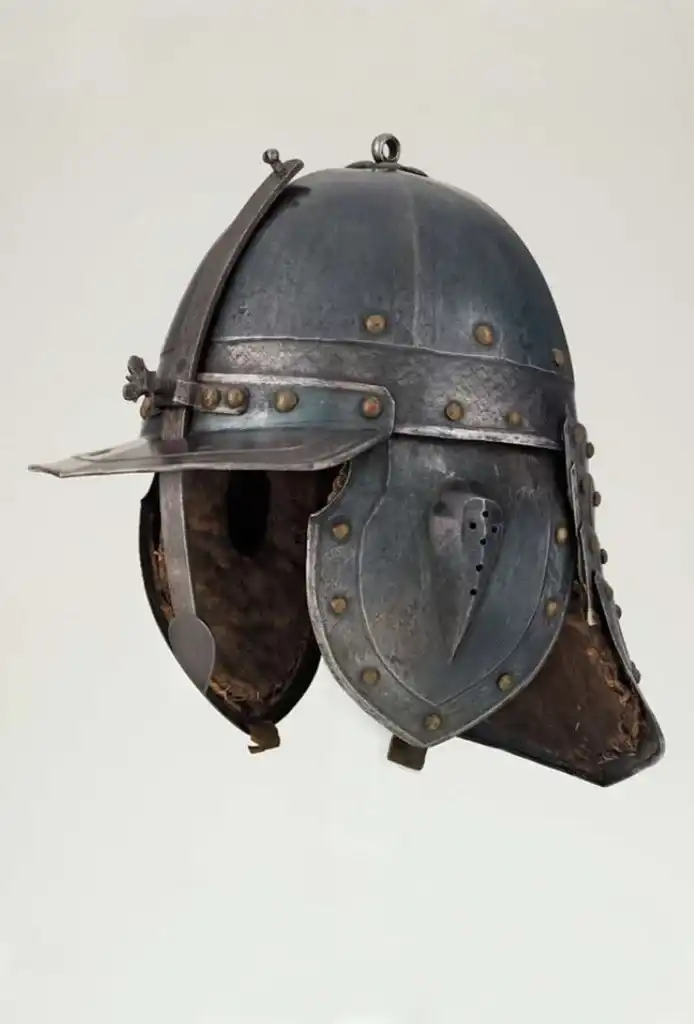Helmet worn with Half Armour