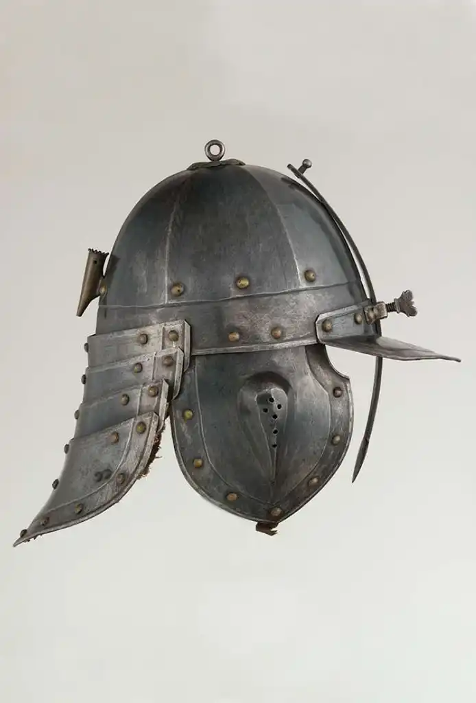 Helmet worn with Half Armour