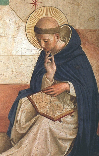 Young Saint Dominic. Detail of a fresco in the Convent of San Marco, Florence.